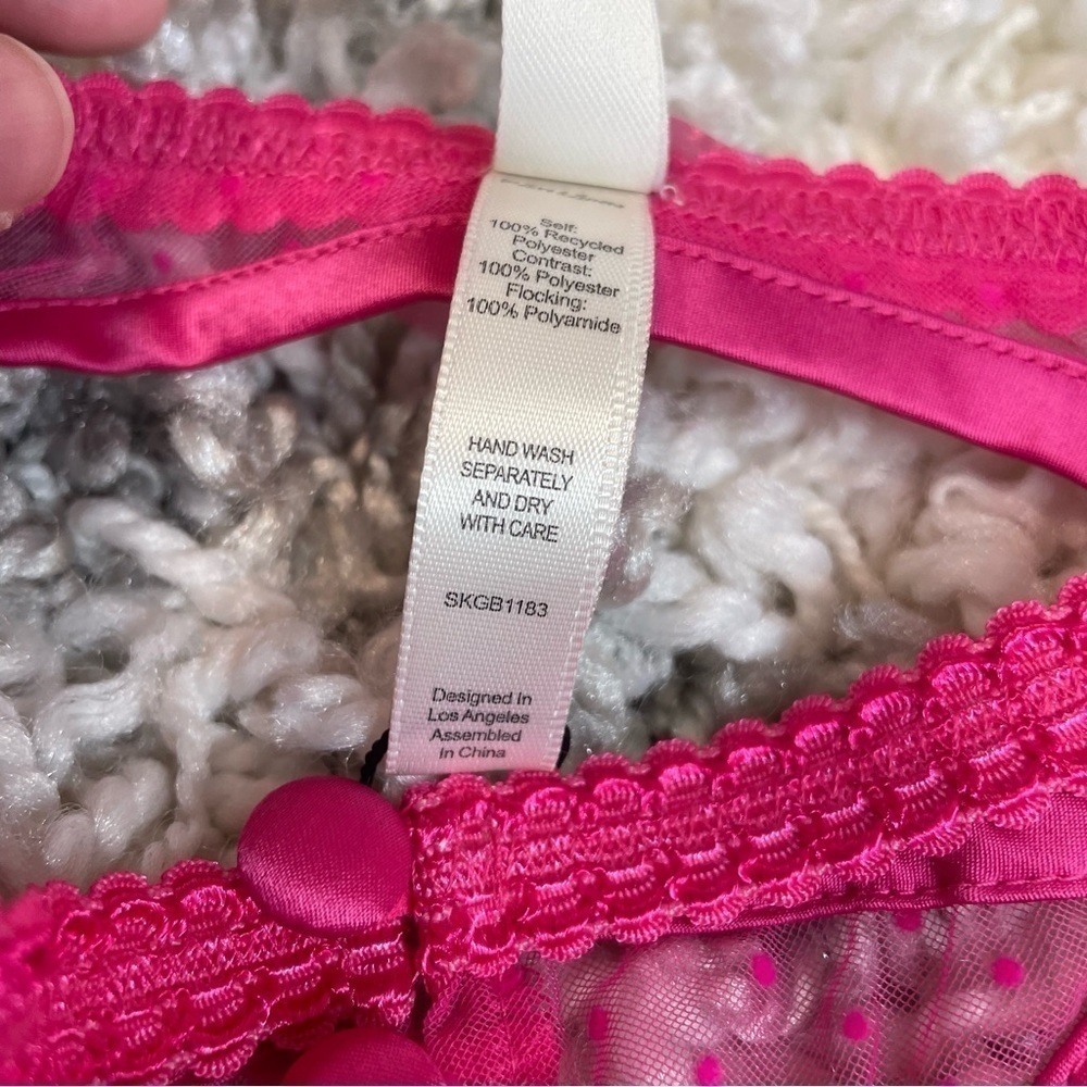 FOR LOVE & LEMONS Luella Garter Belt Fuchsia Hot Pink Floral NWT XXS - Picture 9 of 11